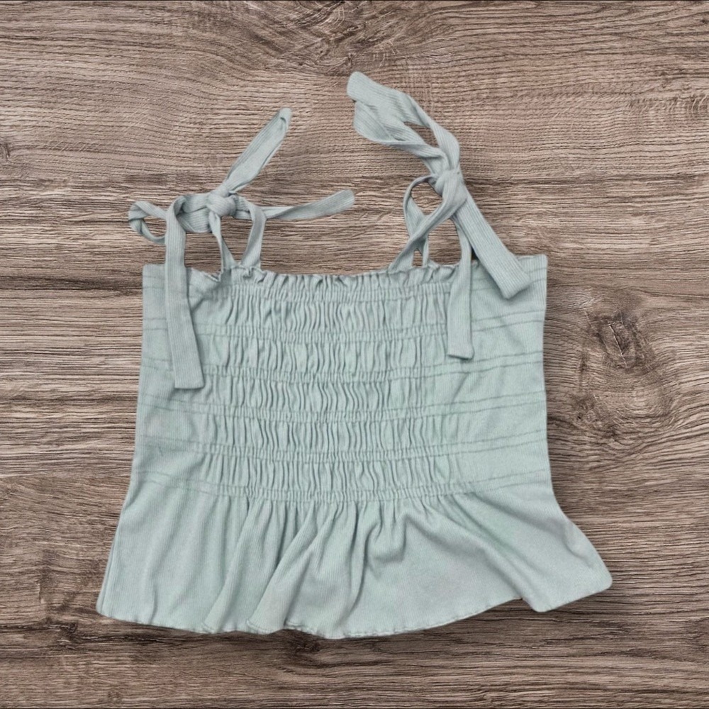 Light Blue Medium Whimsy Fairy Crop Top Women's Tied Shoulder